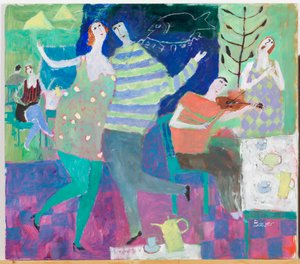 提琴手在绿色，2000年 作者 苏珊·鲍尔（Susan Bower）